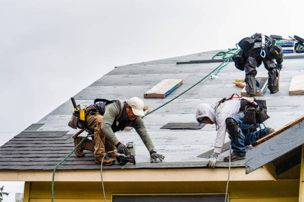 Professional Gutter Installation technician working in Central City, IL